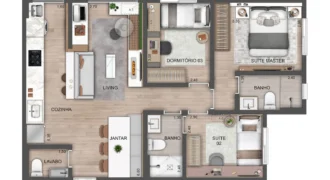 Blue Home Resort Jockey – 3 Dormitórios