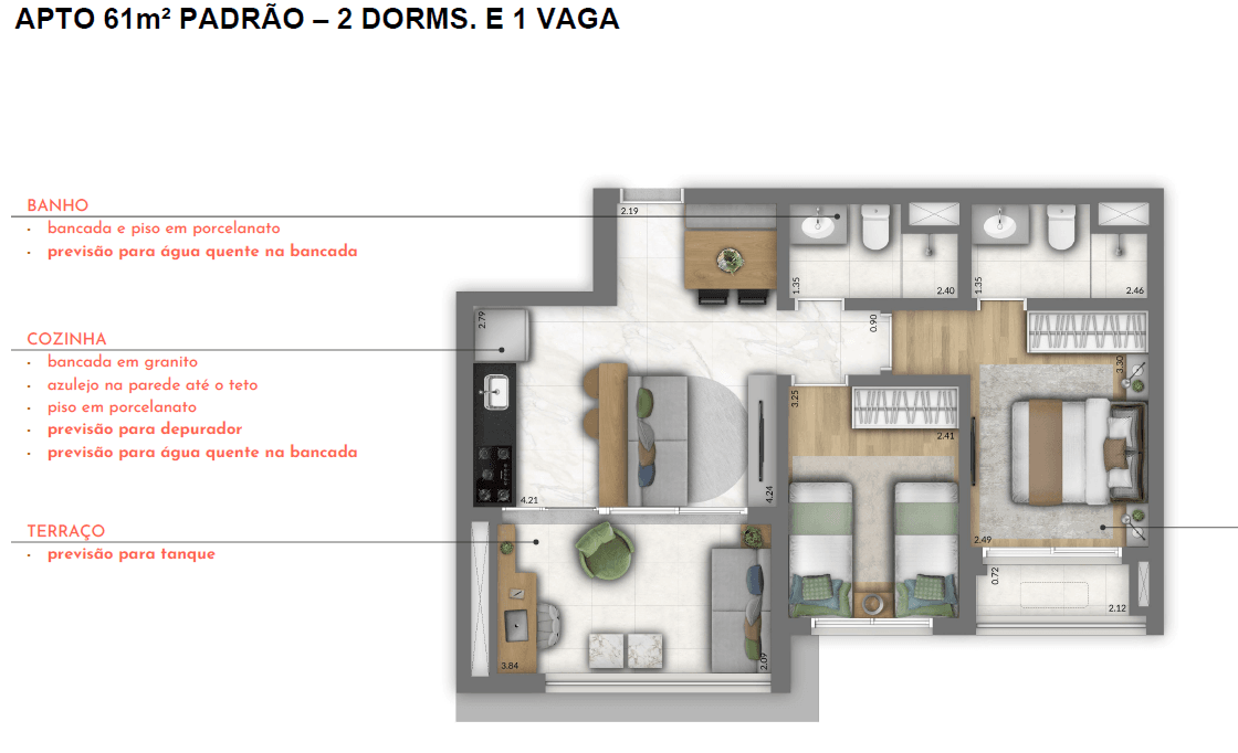 Trinity Vila Clementino – Home – 2 Dormitórios