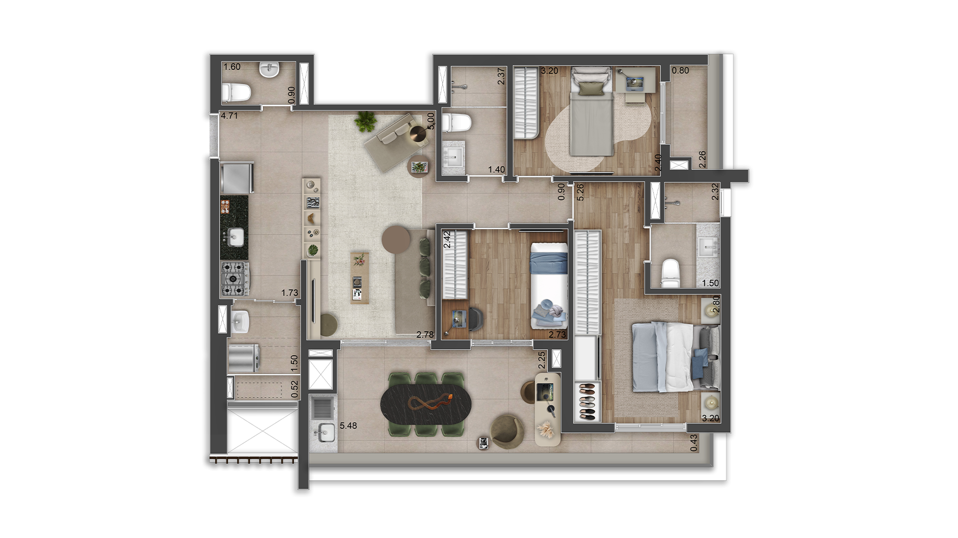 Vis Home Club – 3 Dormitórios