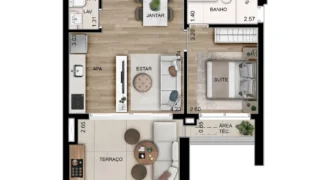 Ária Higienópolis – 1 Dormitório