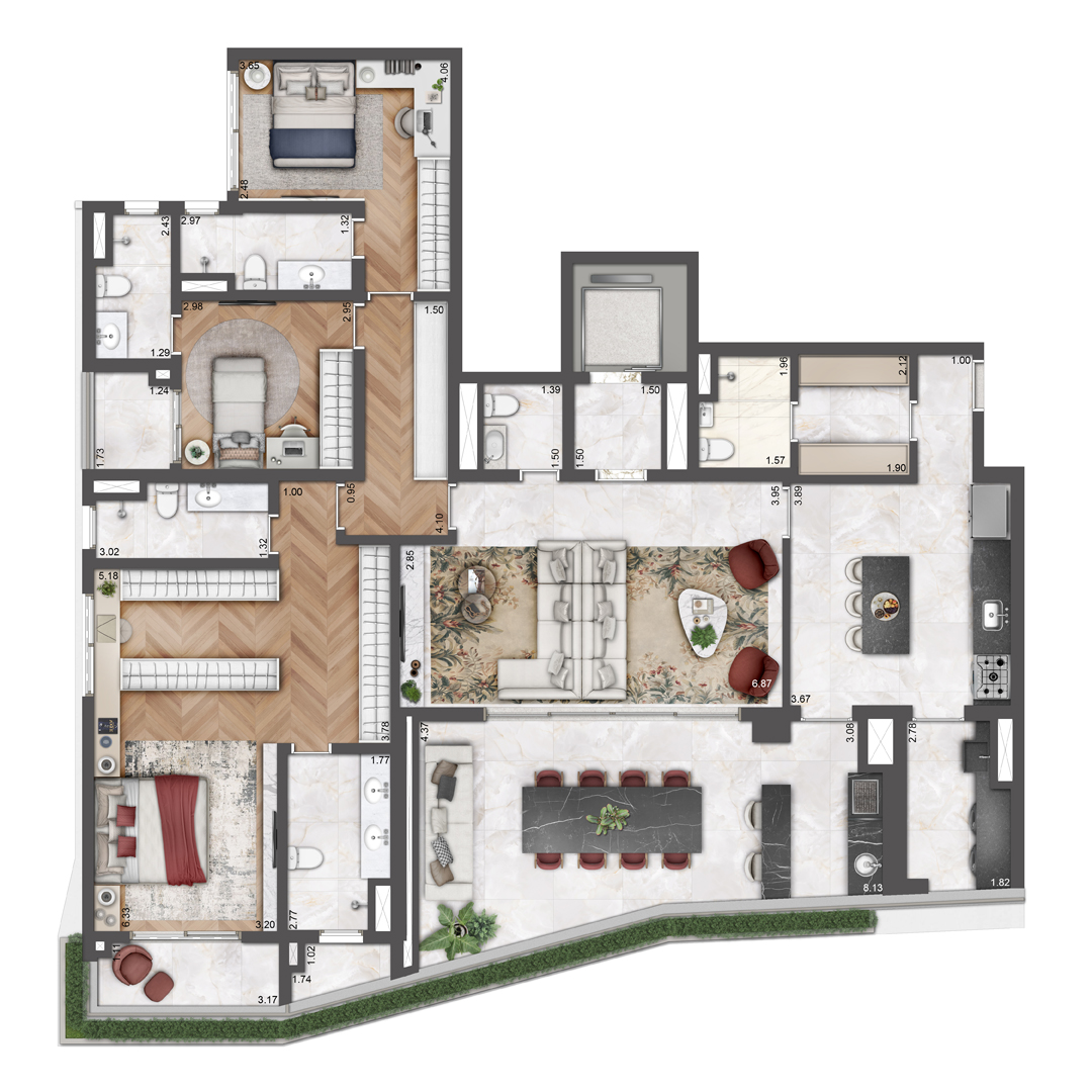 Le Six Residences – 3 Dormitórios